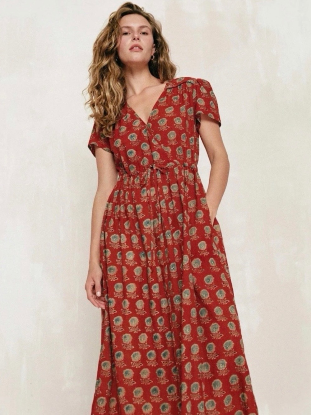 CHRISTY DAWN The Dawn Dress Sienna Sunflower Red Floral Cotton Midi Plus Size 3X